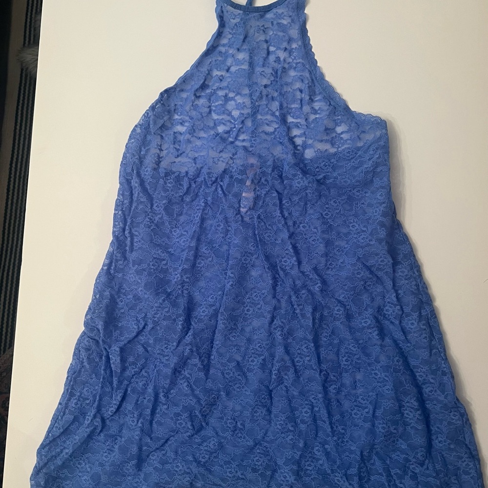 Lace Halter Top in Blue